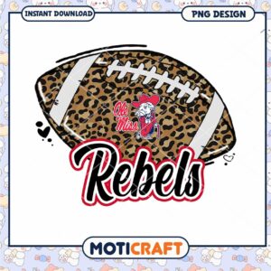 Ole Miss Rebels Football PNG Instant Download Design