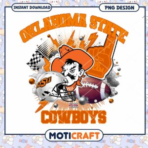 Oklahoma State Cowboys PNG Design Instant Download Art
