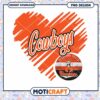 Oklahoma State Cowboys Heart PNG Instant Download Design