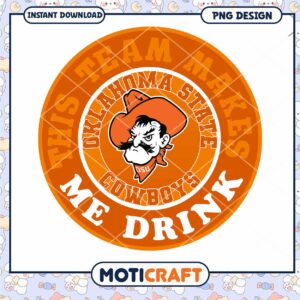 Oklahoma State Cowboys Drink Team Spirit Design PNG