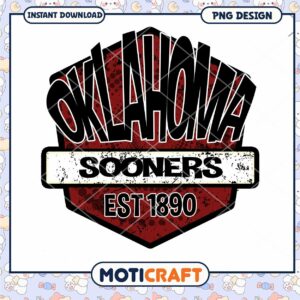 Oklahoma Sooners Vintage Logo PNG Instant Download Design