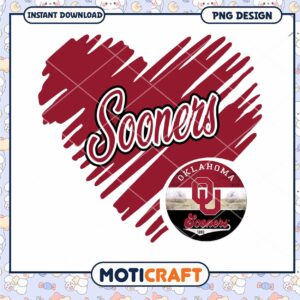 Oklahoma Sooners Heart Design Instant Download PNG