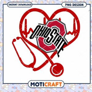Ohio State Heartbeat Stethoscope PNG Design Download