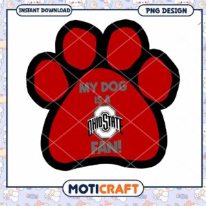 Ohio State Dog Fan Paw Print PNG Download Design