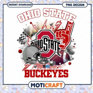 Ohio State Buckeyes Football PNG Design Instant Download