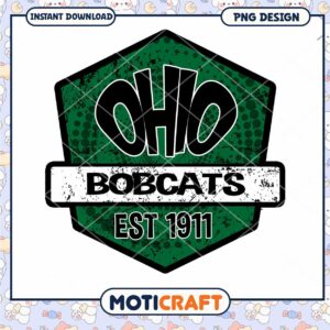 Ohio Bobcats Vintage Logo PNG Design Instant Download