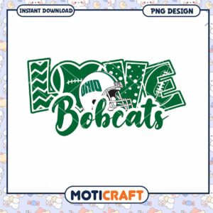 Ohio Bobcats Love Football PNG Design for Downloads