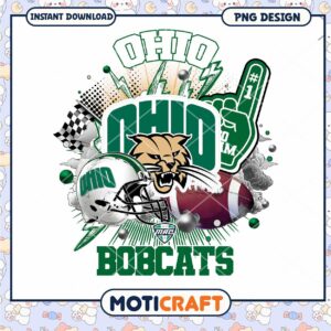 Ohio Bobcats Football PNG Design for Instant Download