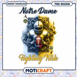 Notre Dame Fighting Irish Football PNG Art Design Download