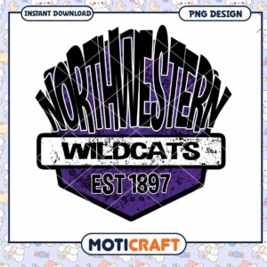 Northwestern Wildcats Vintage Logo PNG Design Download