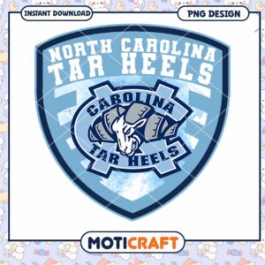 North Carolina Tar Heels Logo PNG Instant Download Design