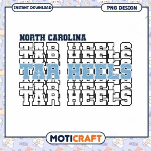 North Carolina Tar Heels PNG Design for Digital Download