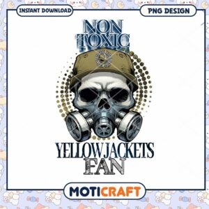 Non Toxic Yellowjackets Fan Skull PNG Digital Download