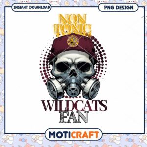 Non Toxic Wildcats Fan Skull PNG Instant Download Art