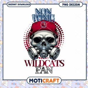 Non Toxic Wildcats Fan Skull PNG Design Downloadable Art