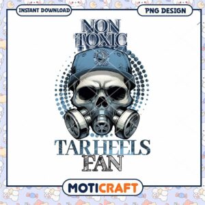 Non Toxic Tarheels Fan Skull Graphic PNG Design Download