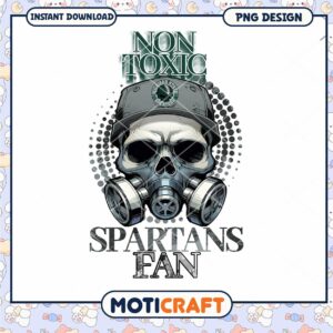 Non Toxic Spartans Fan Skull PNG Graphic Design Download