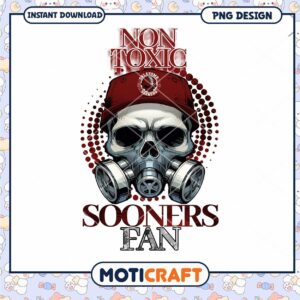 Non Toxic Sooners Fan Skull PNG Instant Download Design