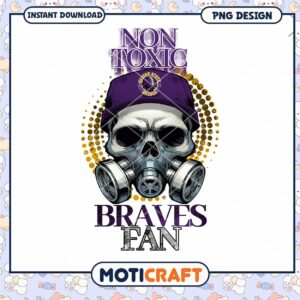 Non Toxic Skull Braves Fan PNG Graphic Download Design