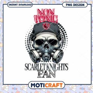 Non Toxic Scarlet Knights Fan Skull PNG Design Download