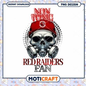 Non Toxic Red Raiders Fan Skull PNG Download Design