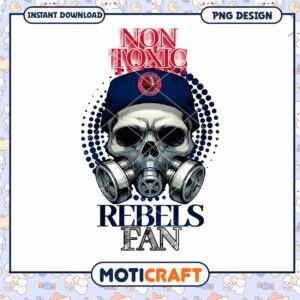 Non Toxic Rebels Fan Skull PNG Graphic Design Download