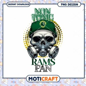 Non Toxic Rams Fan Skull PNG Graphic Design Download