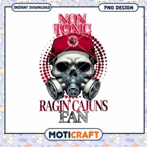 Non Toxic Ragin Cajuns Fan Skull Design PNG Download