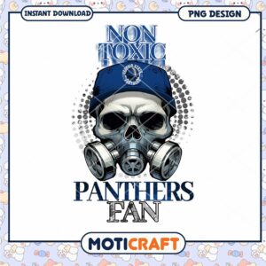 Non Toxic Panthers Fan Skull Design PNG Instant Download