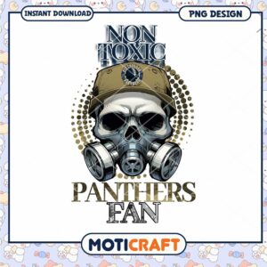 Non Toxic Panthers Fan Skull PNG Art Instant Download