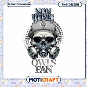 Non Toxic Owls Fan Skull PNG Graphic Design Download