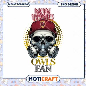 Non Toxic Owls Fan Skull Gas Mask PNG Design Download