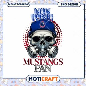Non Toxic Mustangs Fan Skull Design PNG Download