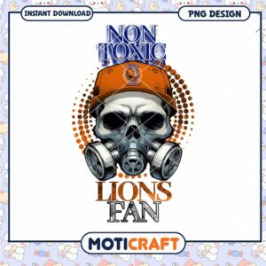 Non Toxic Lions Fan Skull Design PNG Instant Download