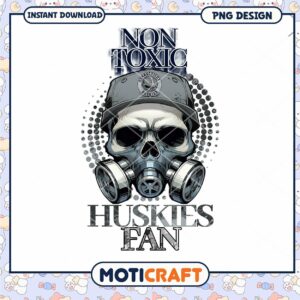 Non Toxic Huskies Fan Skull PNG Design for Downloads