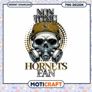 Non Toxic Hornets Fan Skull Design PNG Instant Download