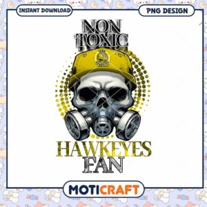 Non Toxic Hawkeyes Fan Skull PNG Design Download