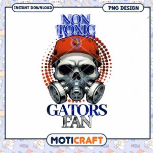 Non Toxic Gators Fan Skull PNG Design for Download