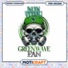 Non Toxic Greenwave Fan Skull PNG Design Download
