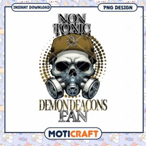 Non Toxic Demon Deacons Fan Skull Design PNG Download