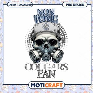 Non Toxic Cougars Fan Skull PNG Instant Download Design