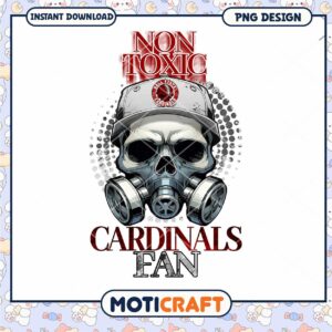 Non Toxic Cardinals Fan Skull PNG Graphic Design Download