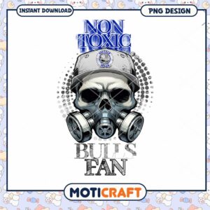 Non Toxic Bulls Fan Skull PNG Digital Download Design