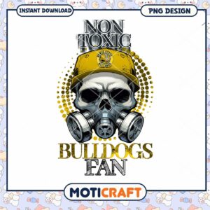 Non Toxic Bulldogs Fan Vintage Skull PNG Design Download