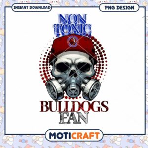 Non Toxic Bulldogs Fan Skull PNG Design for Download