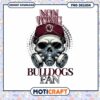 Non Toxic Bulldogs Fan Skull Design PNG Download