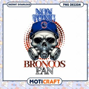 Non Toxic Broncos Fan Skull PNG Design for Download