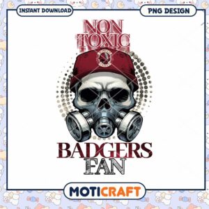 Non Toxic Badgers Fan Skull PNG Instant Download Art