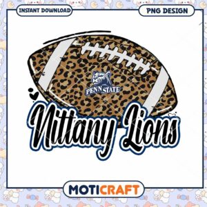 Nittany Lions Leopard Print Football PNG Design Download