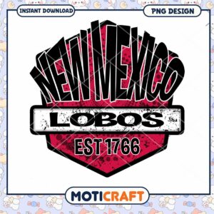 New Mexico Lobos Vintage Design PNG Download 1766 Art